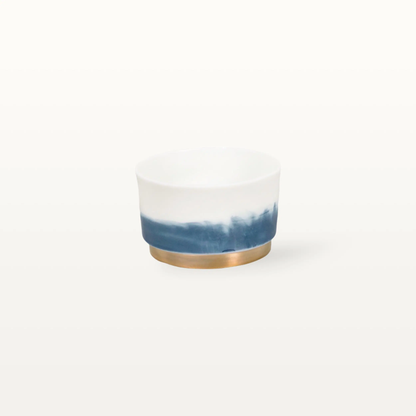 Mini Porzellanschale | Blau | mit Goldrand